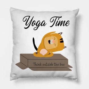 Yoga Cat / Yoga Time / Yoga Training T-shirt / Cute Cat Doing Yoga / Think Outside The Box Pillow