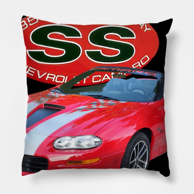 2002 35th anniversary Camaro Convertible Pillow by Permages LLC