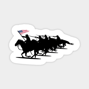 Army - Cavalry Charge - Black Silhouette Magnet