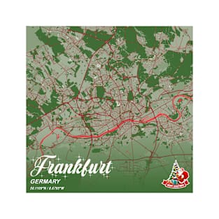 Frankfurt - Germary Christmas Map T-Shirt