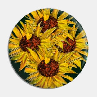 Sunflower Acrylic Painting Pin