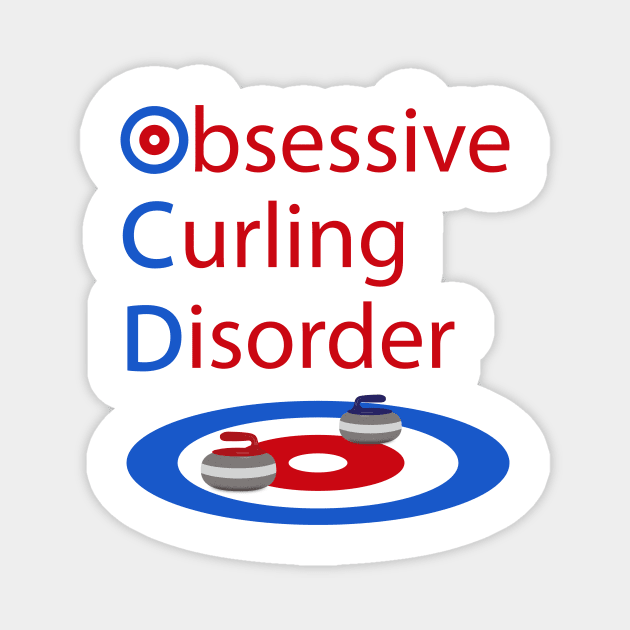 Curling OCD Obsessive Curling Disorder Magnet by Pixel Impressions Co