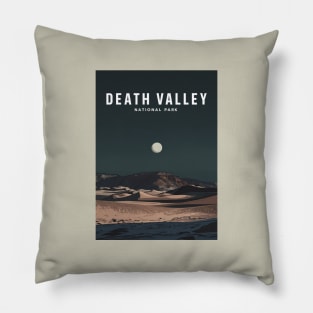 Death Valley National Park Full Moon At Night Pillow