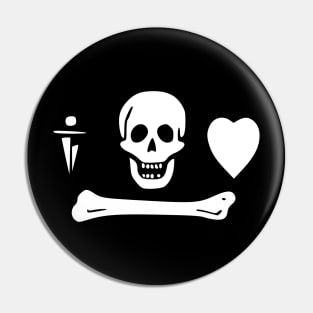 Pirate Flag - Pirate Stede Bonnet - Skull Skeleton Flag Pin