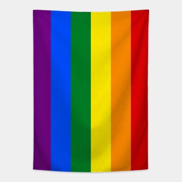 Vertical Gay Pride Rainbow Flag Tapestry by podartist