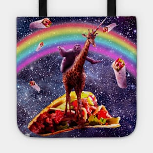 Space Sloth Riding Giraffe Unicorn - Taco & Burrito Tote