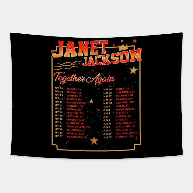 Janet Jackson Vintage Tour Concert Tapestry by Evergreen Daily