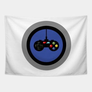 Game Controller in Blue Target Tapestry