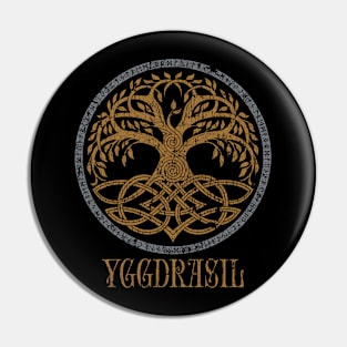 Norse Tree of Life Yggdrasil Pagan Viking Mythology Pin