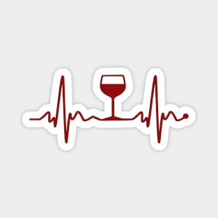 Wine Lover EKG Heartbeat Heart Healthy Red Wine Magnet