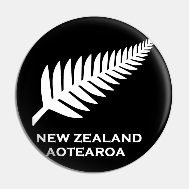 New Zealand silver fern flag Pin by Travellers