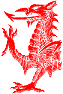 Welsh Dragon - Red Hatching Magnet