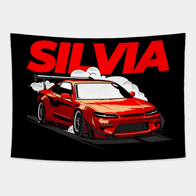 Silvia S15 Garage Drift Tapestry by aredie19