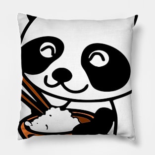 Baby Panda Bear Eating Rice Pillow