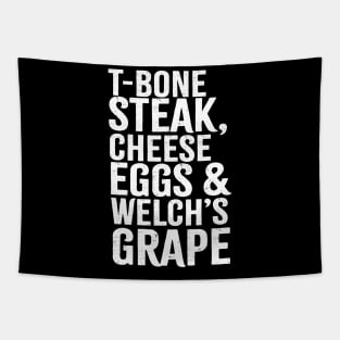 t-bone steak, cheese eggs and welch’s grape grunge Tapestry