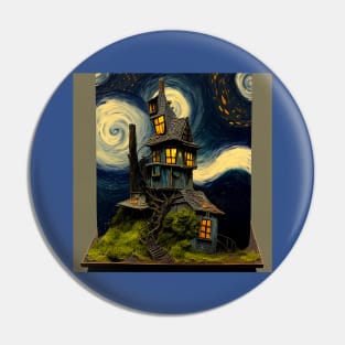 Starry Night Over The Burrow Pin