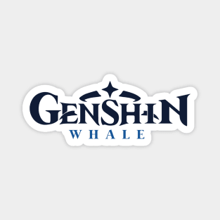 Genshin Impact whale logo typography Magnet