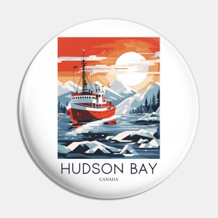 A Pop Art Travel Print of Hudson Bay - Canada Pin