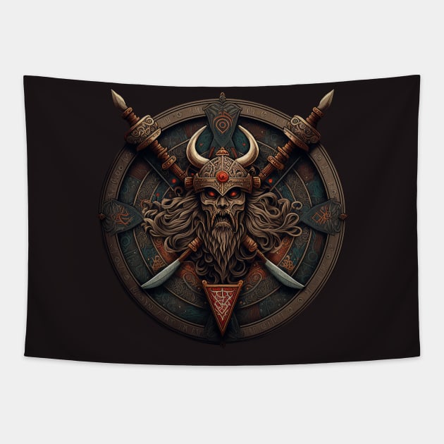 Vikings Mandala Tapestry by dmac