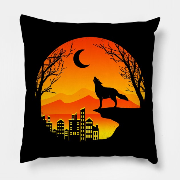 THE NIGHT HUNTER Pillow by canzyartstudio