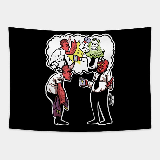 Coffee - Hell, Inc. Tapestry by JeffMartinArt