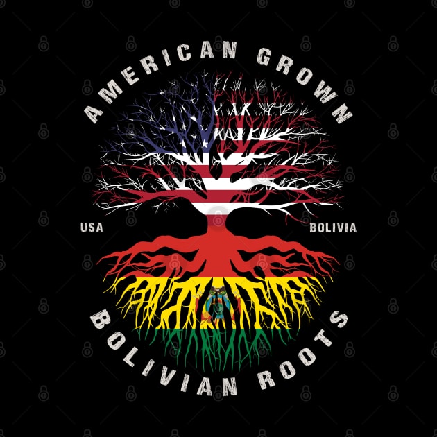 American Grown Bolivian Roots Bolivia Flag by heart teeshirt