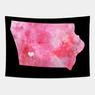 Iowa state watercolor map watercolor Watercolour pink heart Tapestry