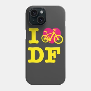 I Love Cycling DF Yellow Pink / Yo Amo andar en Bicicleta en el DF / Chilango Pride / Orgullo Chilango Graphic Phone Case