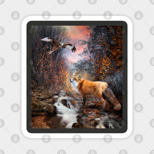 Autumn Walk Magnet by Phatpuppy Art