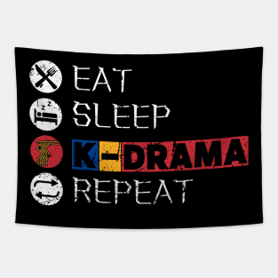 Eat Sleep K-Drama Repeat Tapestry