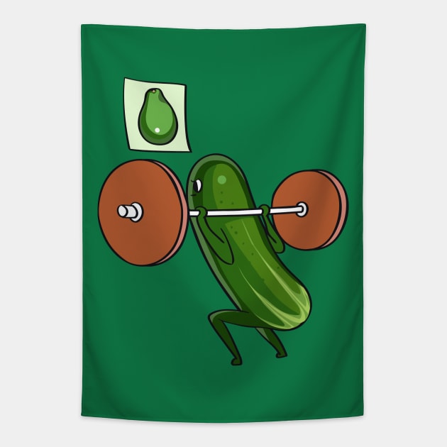 Cucumber Squats Tapestry by huebucket