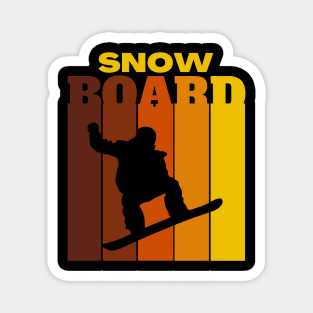 Retro Snowboard Magnet