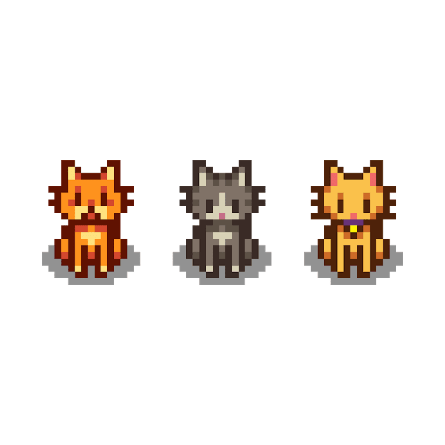 Stardew Valley Pets: 3 Cats by r9440