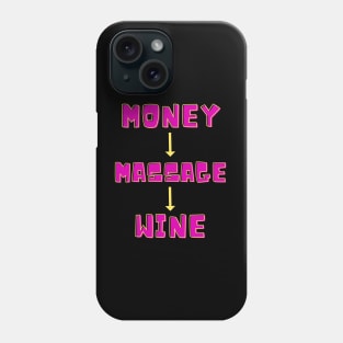 Valentine's Ingredients: Money, Massage, Wine Phone Case