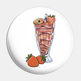 Strawberry smoothie snake Pin