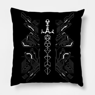 Subtle Nerd Polyhedral Dice Sword Futuristic Pillow