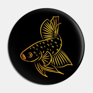 Golden Elegance: The Betta in Darkness Pin