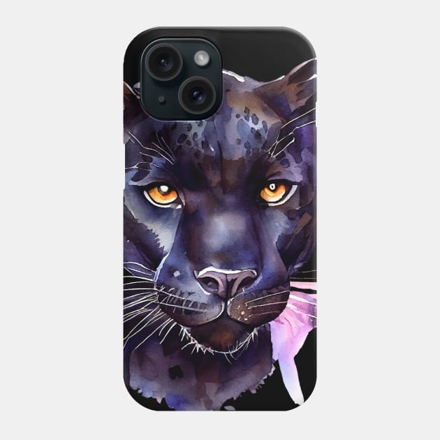 Black Panther Artwork, Watercoulor Painting Phone Case by KOTOdesign