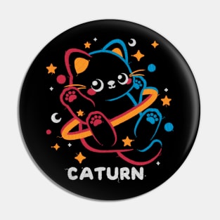 Caturn embroidery patch Pin