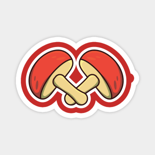 Two Mushroom Vegetable Sticker vector illustration. Food nature icon concept. Cooking mixture fresh vegetable food mushroom sticker design logo. Magnet