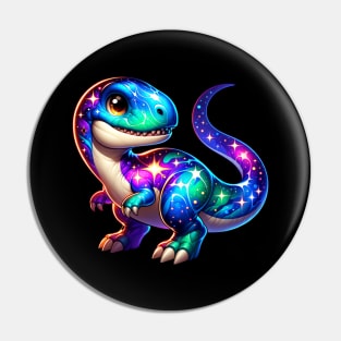 Cute T-Rex Dinosaur with Galaxy Dino Lover Pin