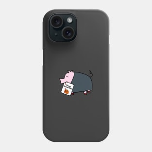 Small Vampire Pig with Halloween Horror Greeting Phone Case