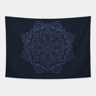 Elegant indigo blue mandala - subtle tone on tone Tapestry
