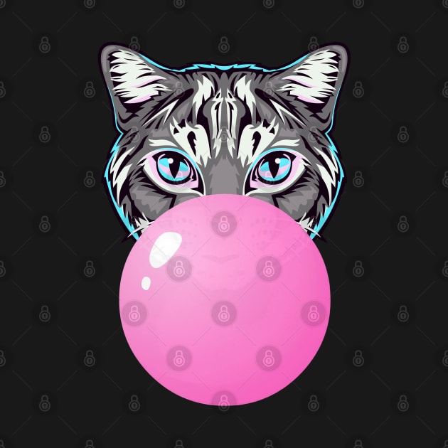 Pink Bubblegum Cat by 1001Kites