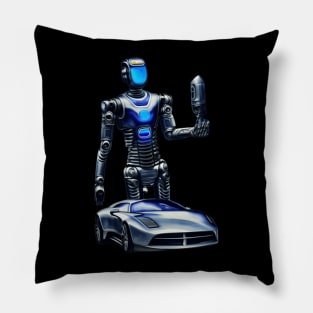 sci-fi robot art design Pillow