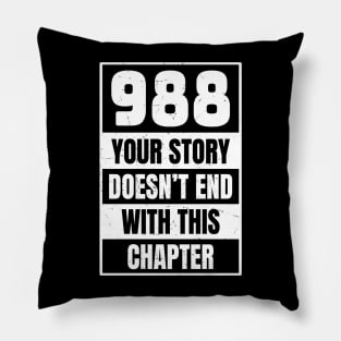 988 - Suicide Prevention Bold White Textured Pillow