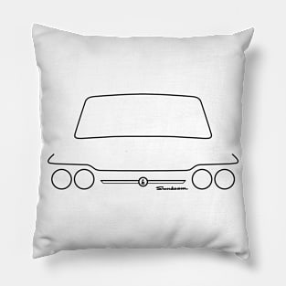 Sunbeam Stiletto classic car front and back outline graphic (black) Pillow