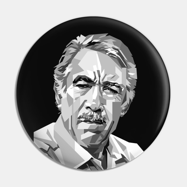 Anthony Quinn Portrait illustration in Grayscale Pin by RJWLTG