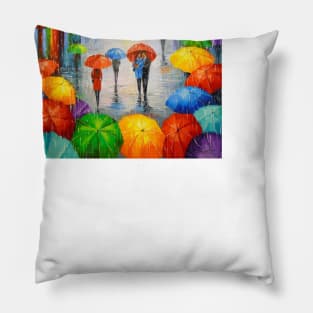 A bright melody of rain in the city Pillow