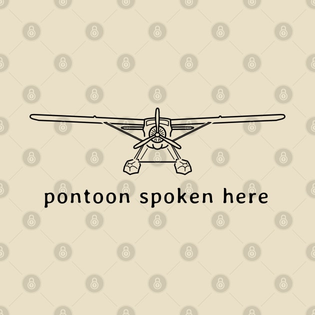 Floatplane line drawing "pontoon spoken here" black by soitwouldseem